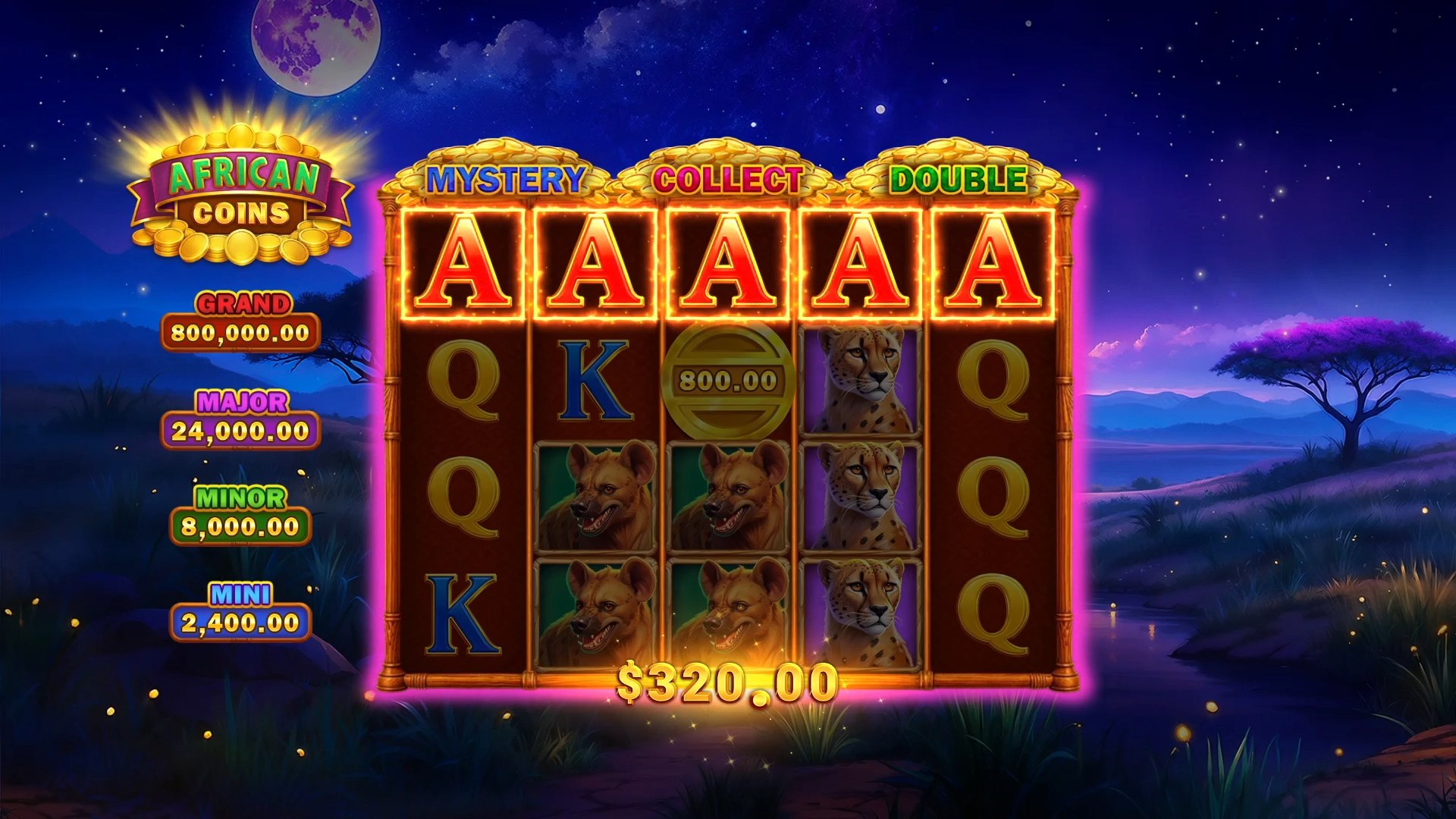 African Coins Hold and Spin slot gameplay screenshot