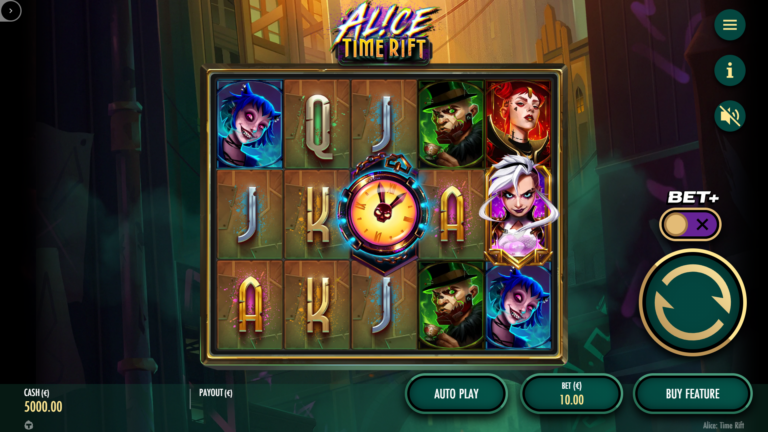 Alice Time Rift slot gameplay screenshot