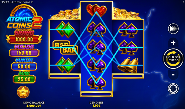 Atomic Coins 2 online slot gameplay screenshot