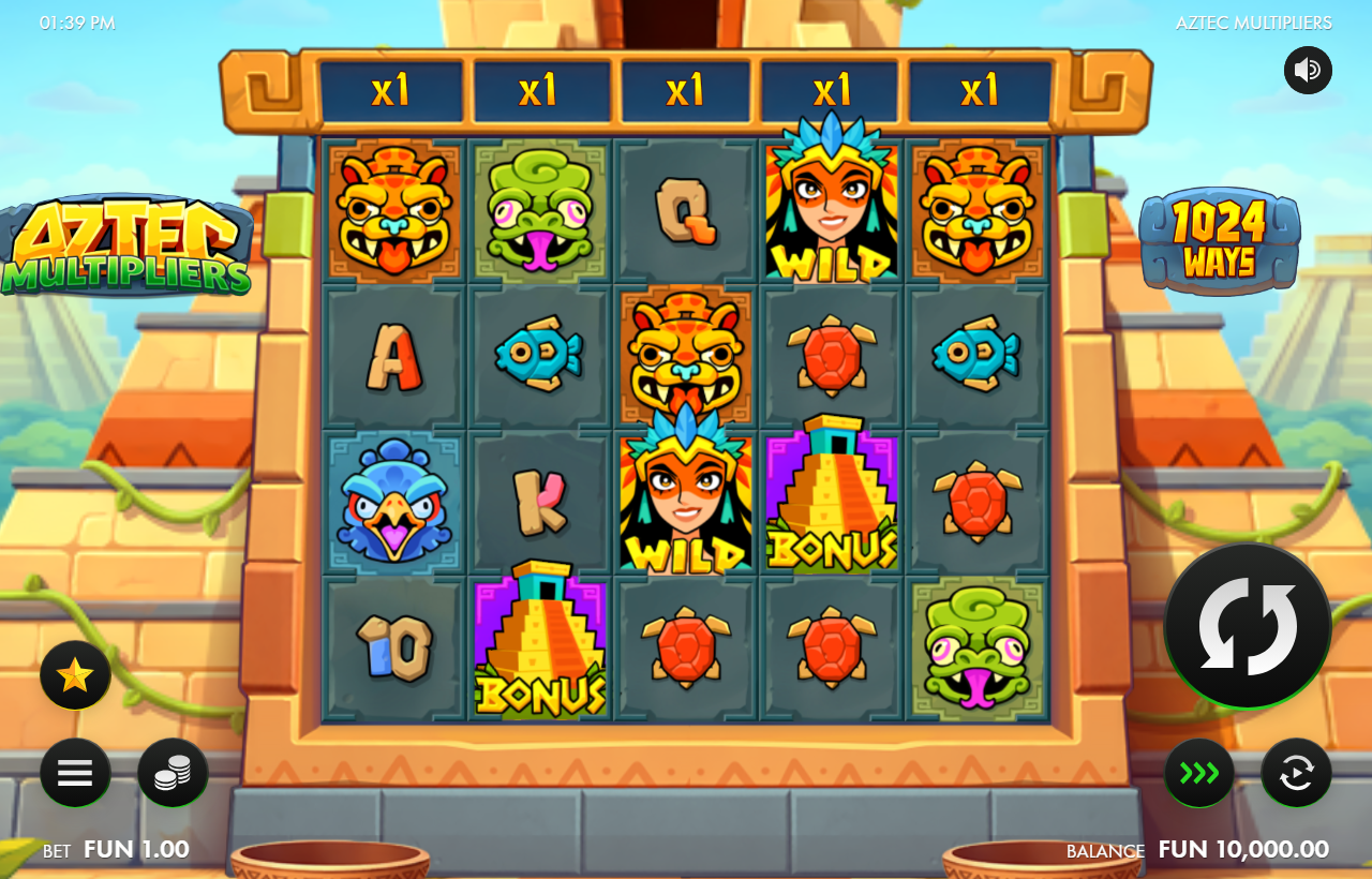 Aztec Multipliers slot gameplay screenshot