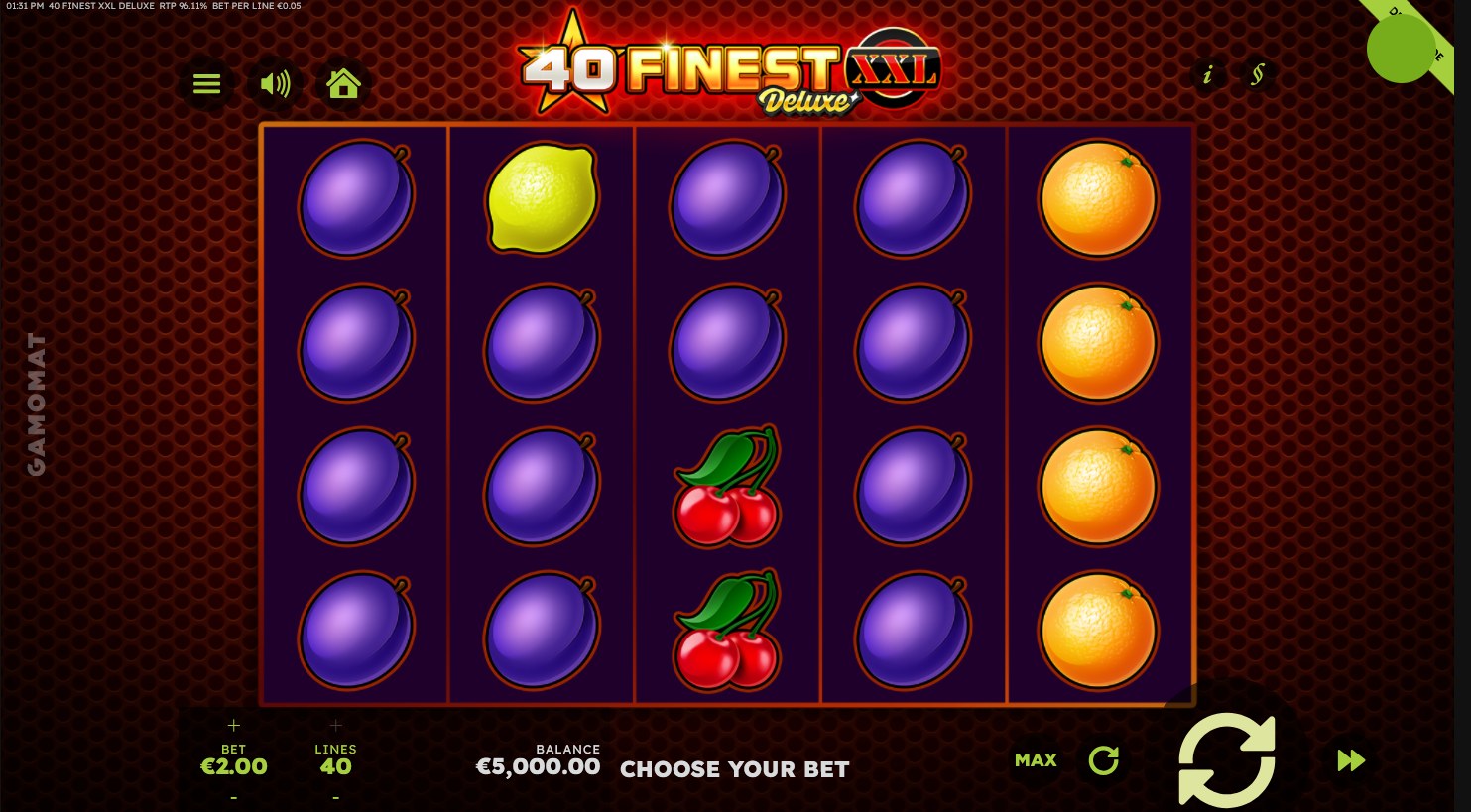40 Finest XXL Deluxe online slot gameplay screenshot