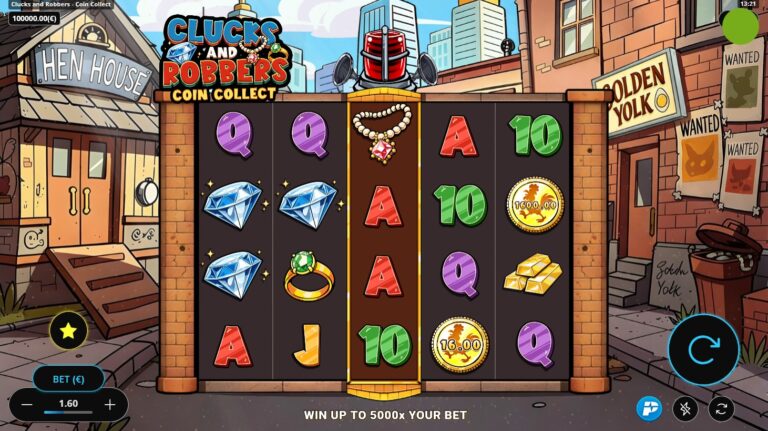 Clucks and Robbers online slot gameplay screenshot