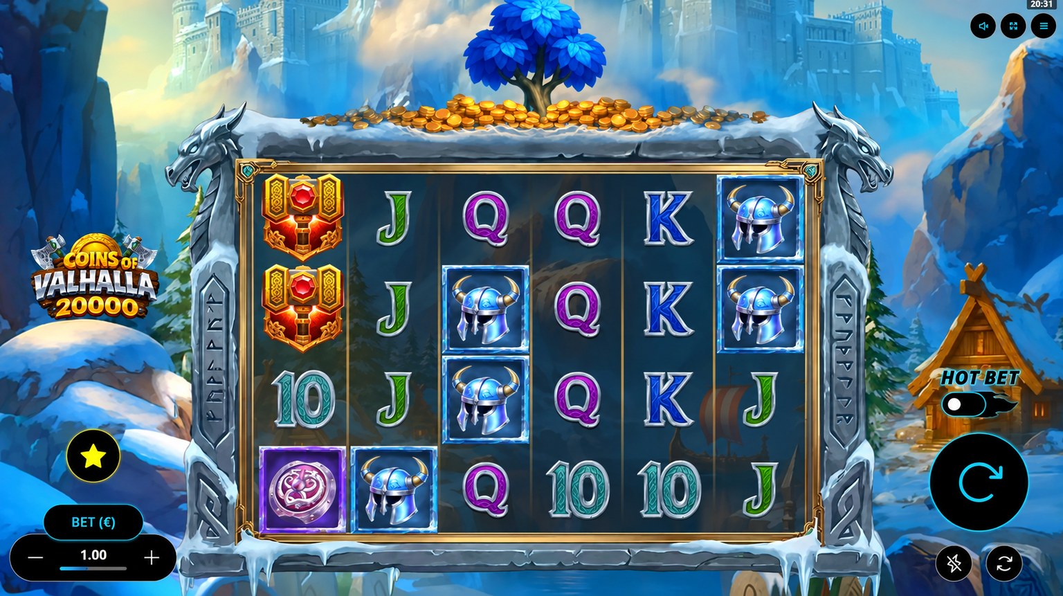 Coins of Valhalla 20,000 online slot gameplay screenshot