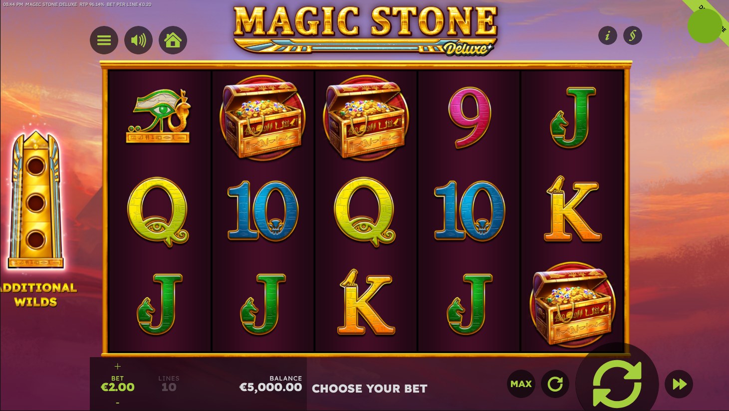 Magic Stone Deluxe slot gameplay screenshot
