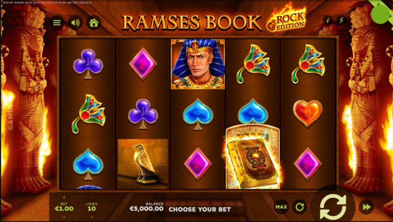 Ramses Book Rock Edition slot gameplay screenshot