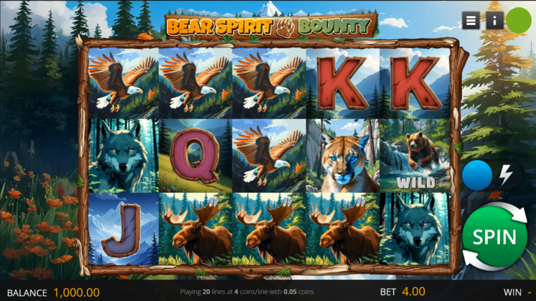 Bear Spirit Bounty Online Video Slot gameplay screenshot