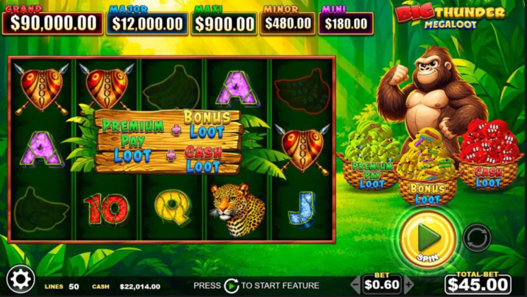 Big Thunder MegaLoot online video slot gameplay screenshot