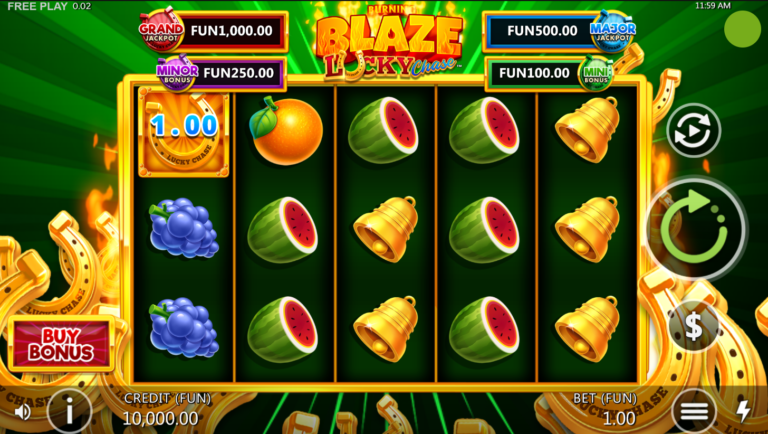 Burning Blaze slot gameplay reels screenshot