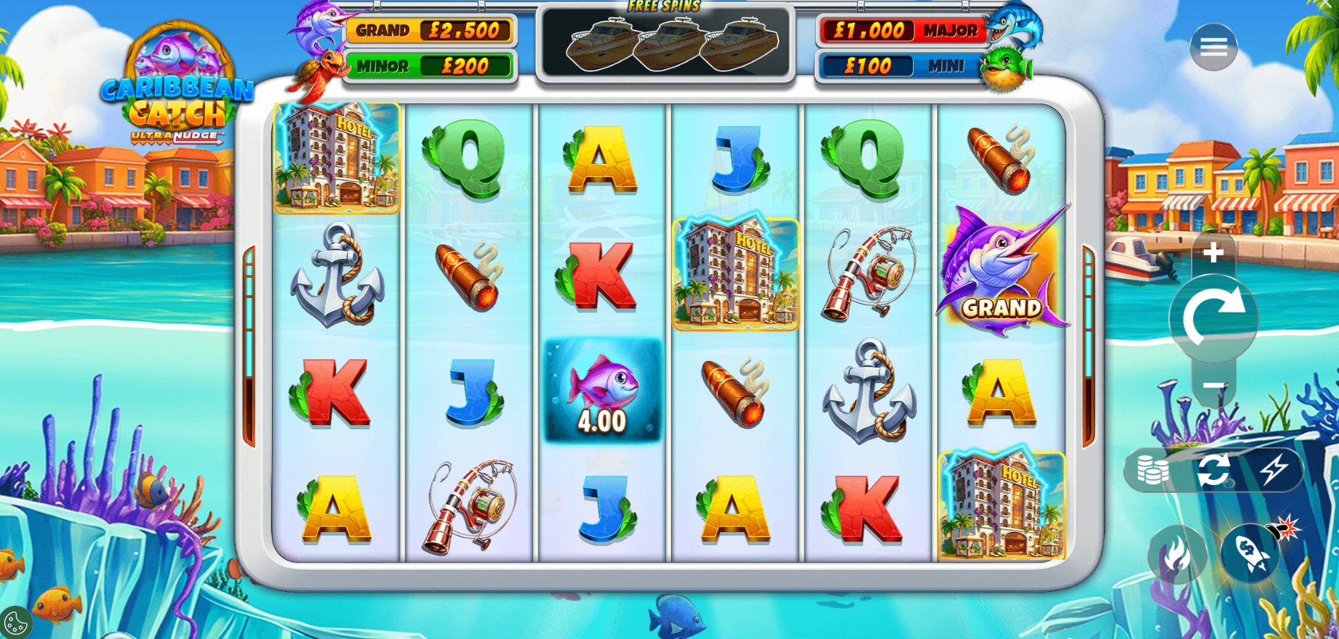 Caribbean Catch UltraNudge slot gameplay screenshot