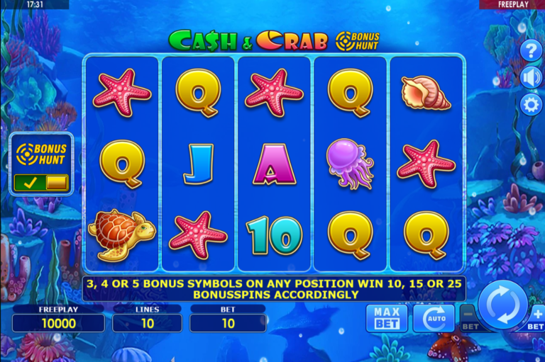 Cash & Crab Bonus Hunt online video slot gameplay screenshot