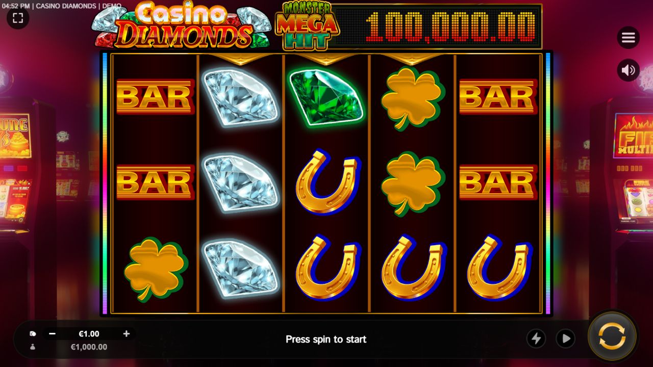 Casino Diamonds full landscape game screen