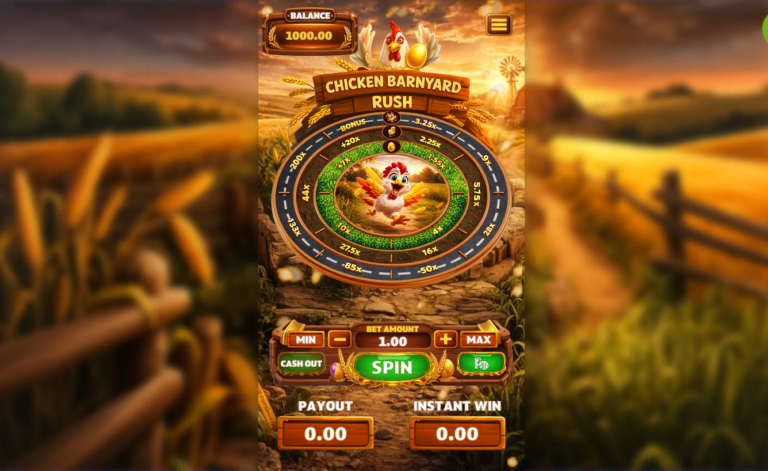 Chicken Barnyard Rush instant-win gameplay screenshot