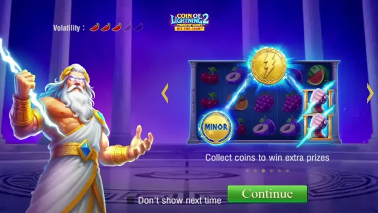 Coin of Lightning 2 online slot gameplay screenshot showing the bonus wheel feature
