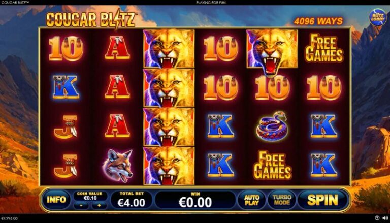 Cougar Blitz slot gameplay screenshot