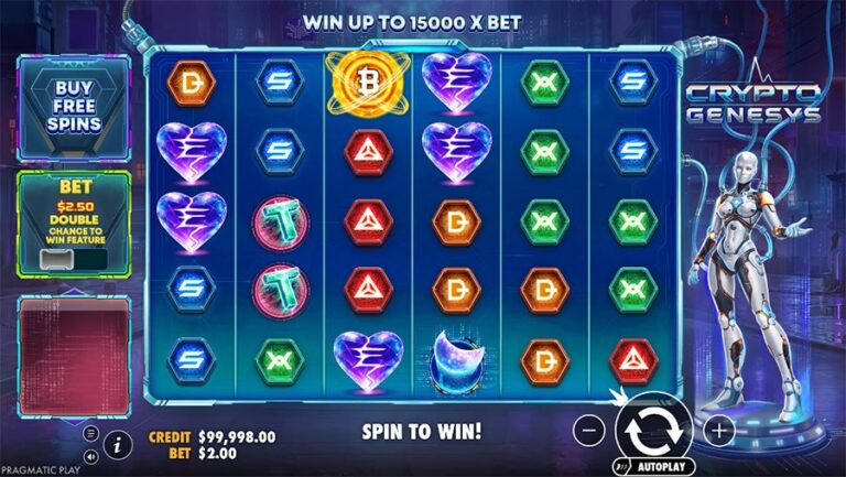 Crypto Genesys slot gameplay screenshot