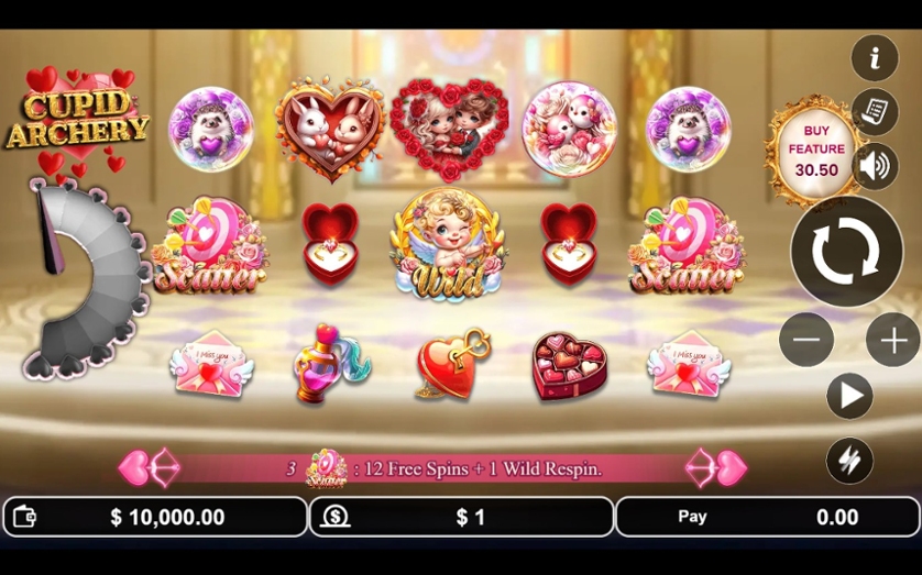Cupid Archery online slot gameplay screenshot