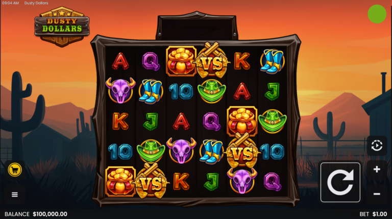 Dusty Dollars slot gameplay screenshot