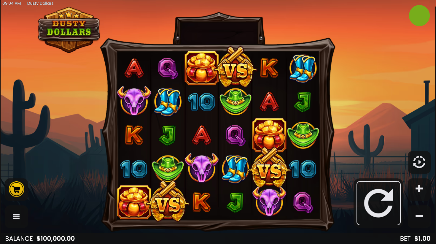 Dusty Dollars slot gameplay screenshot
