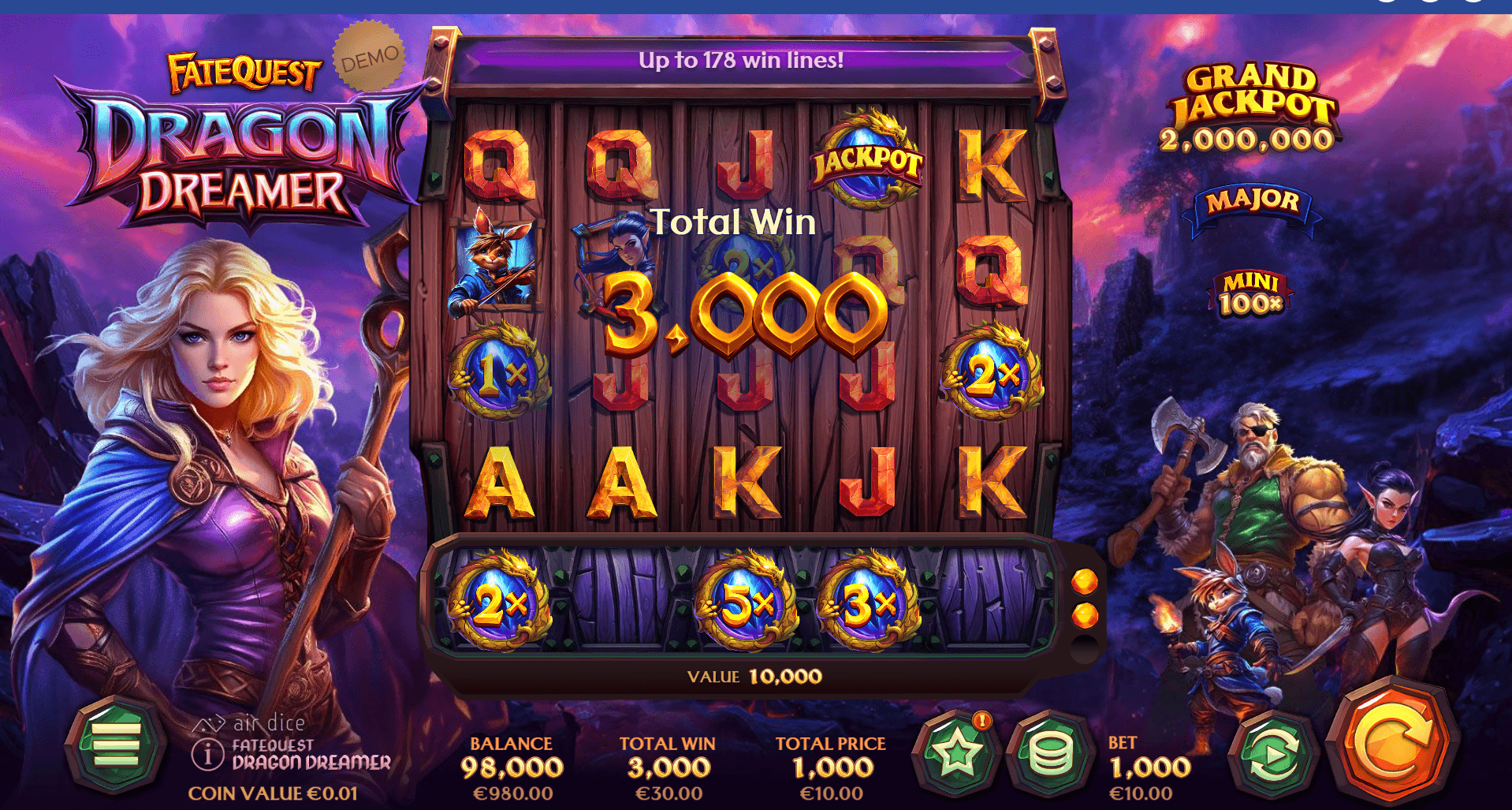 FateQuest Dragon Dreamer Online Video Slot screenshot