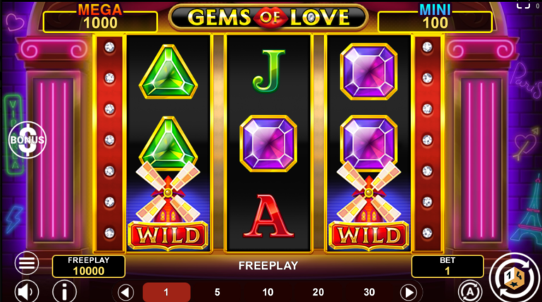 Gems of Love Hold & Win online video slot gameplay screenshot
