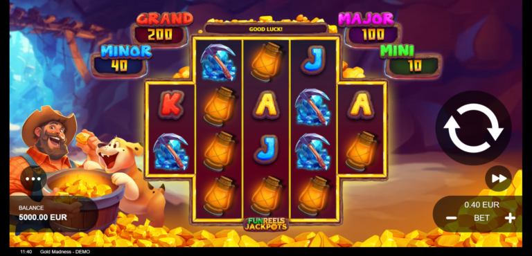 Gold Madness slot gameplay screenshot from the Betixon demo