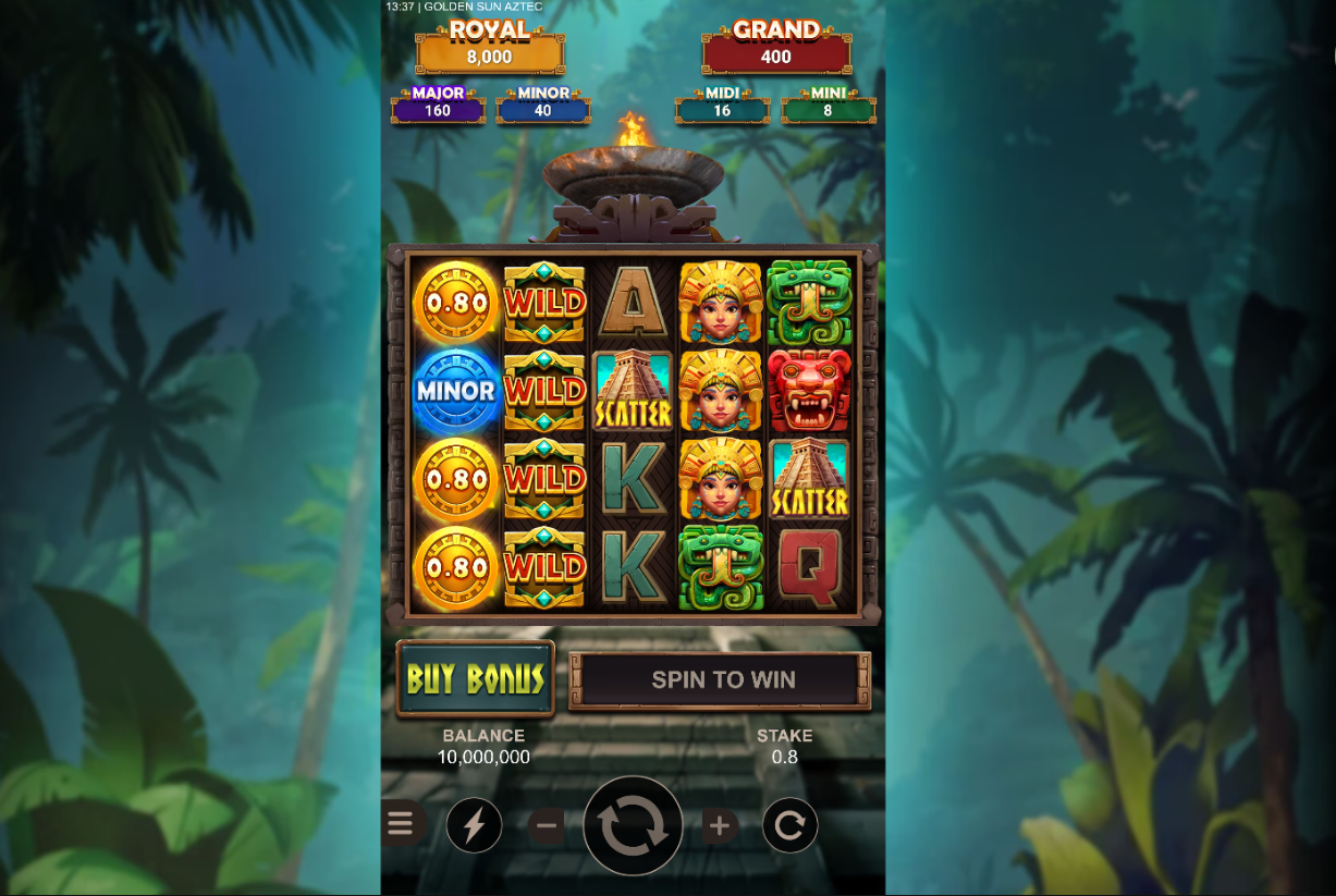 Golden Sun Aztec slot gameplay screenshot