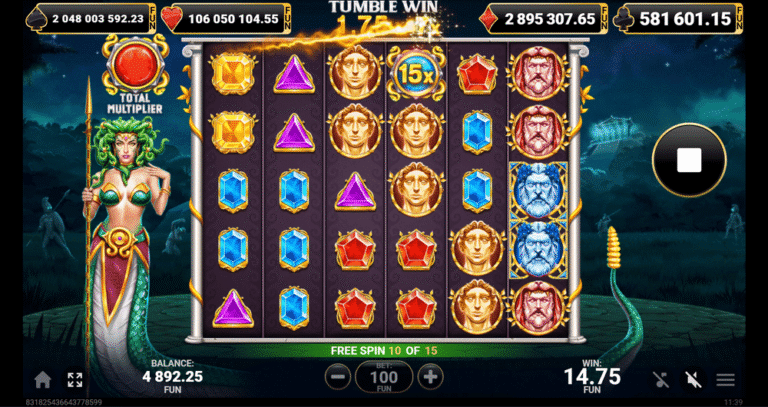 Gorgon's Luck slot gameplay screenshot
