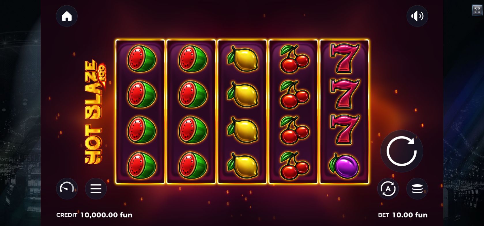 Hot Blaze 100 full landscape game screen