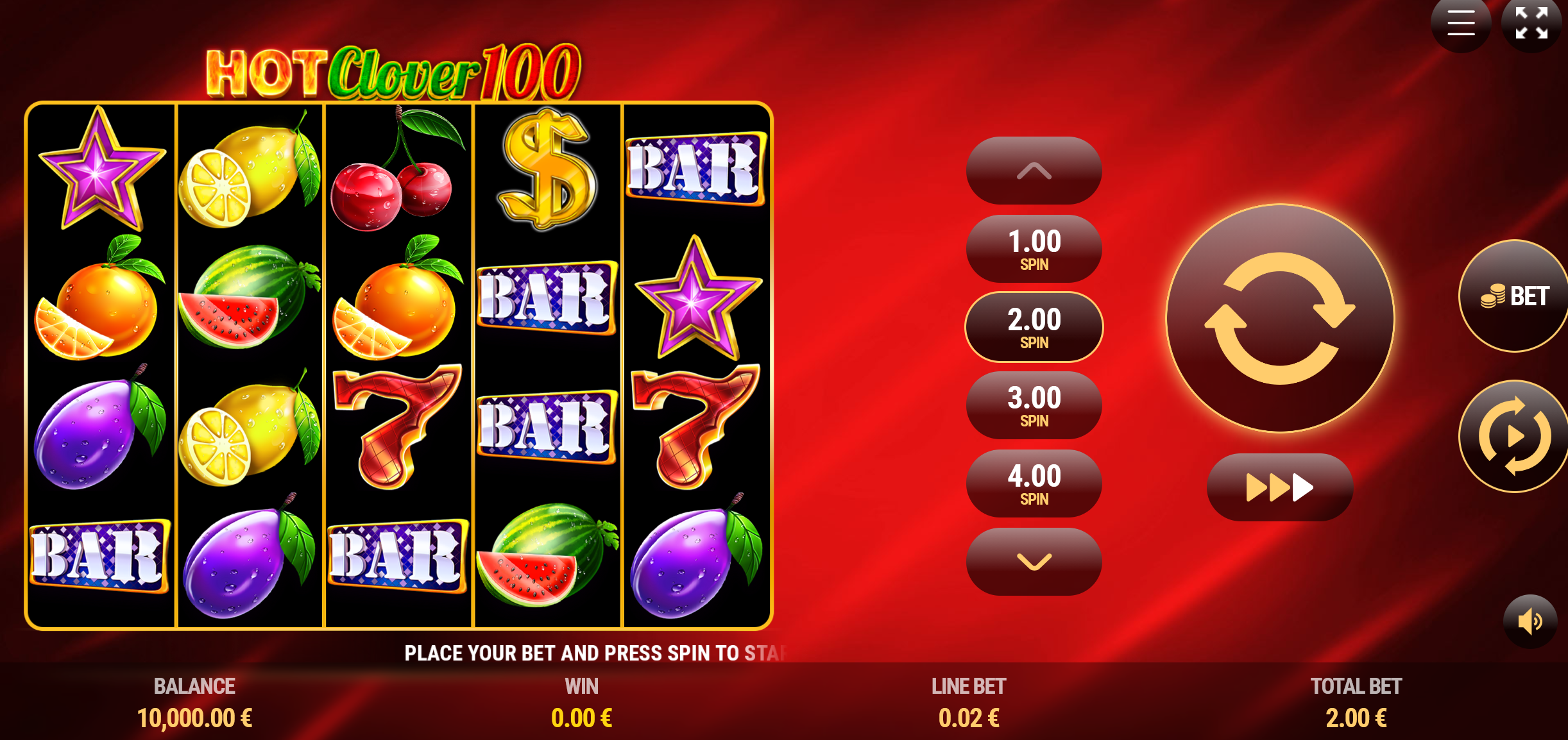 Hot Clover 100 online video slot gameplay screenshot