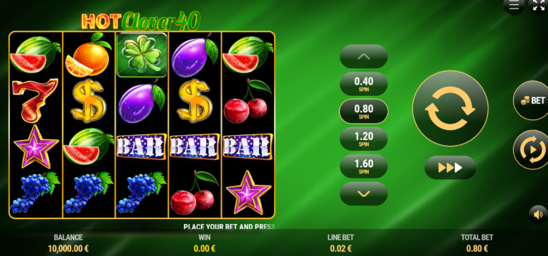 Hot Clover 40 online video slot gameplay screenshot