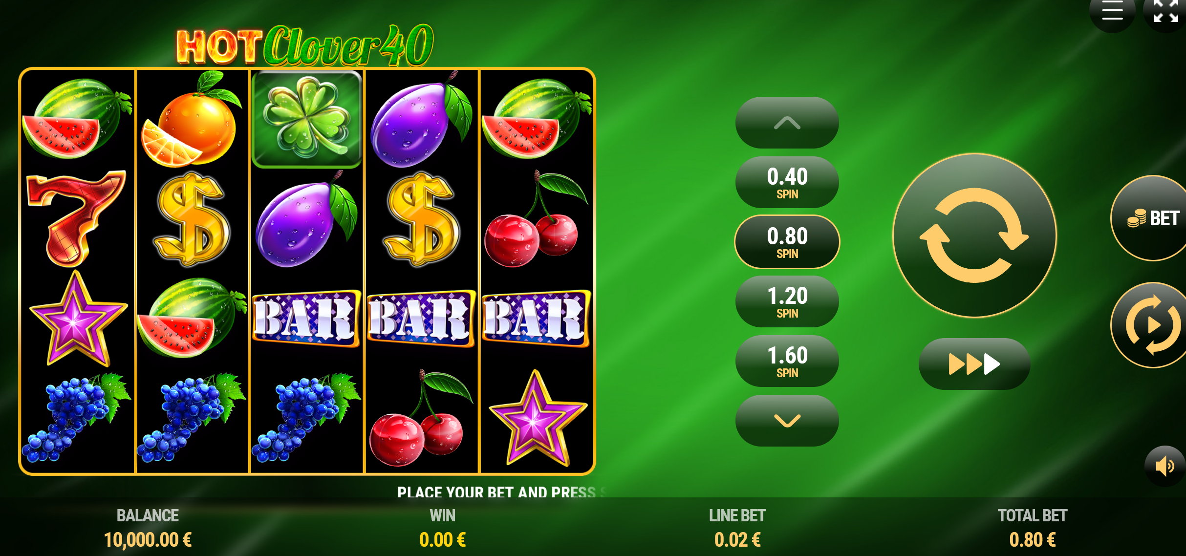 Hot Clover 40 online video slot gameplay screenshot