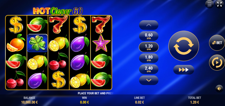 Hot Clover 60 online video slot gameplay screenshot