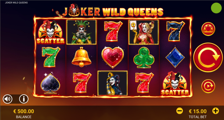 Joker Wild Queens online slot gameplay screenshot