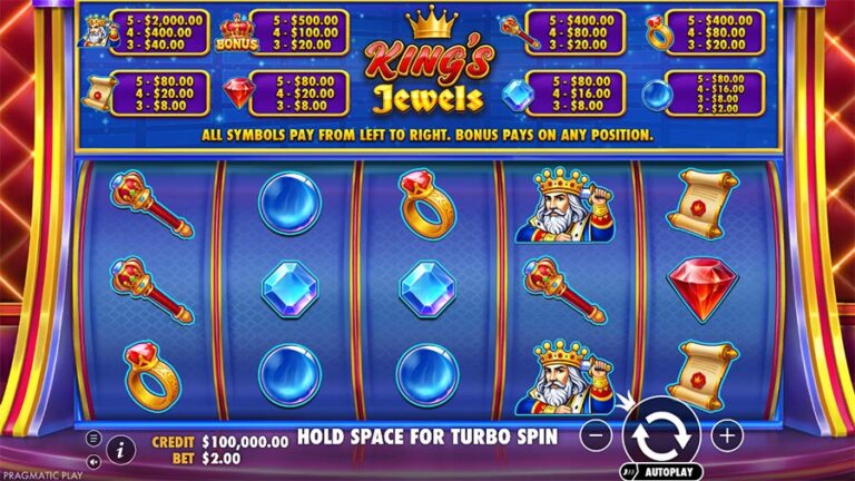 Kings Jewels slot gameplay screenshot