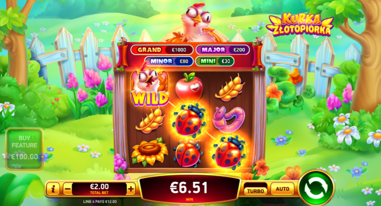 Kurka Zlotopiorka online slot gameplay screenshot