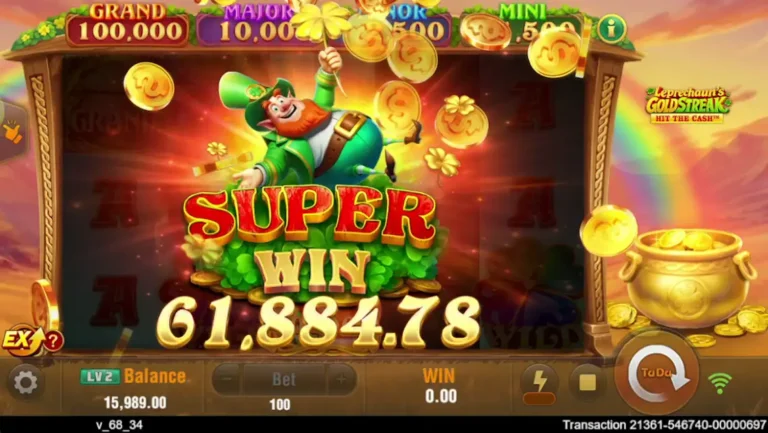 Leprechaun's Gold Streak slot gameplay screenshot