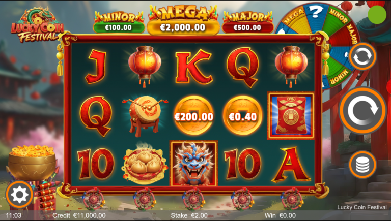 Lucky Coin Festival online slot gameplay screenshot