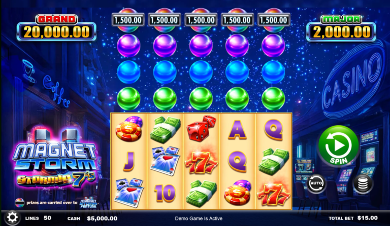 Magnet Storm Stormin 7's online video slot gameplay screenshot