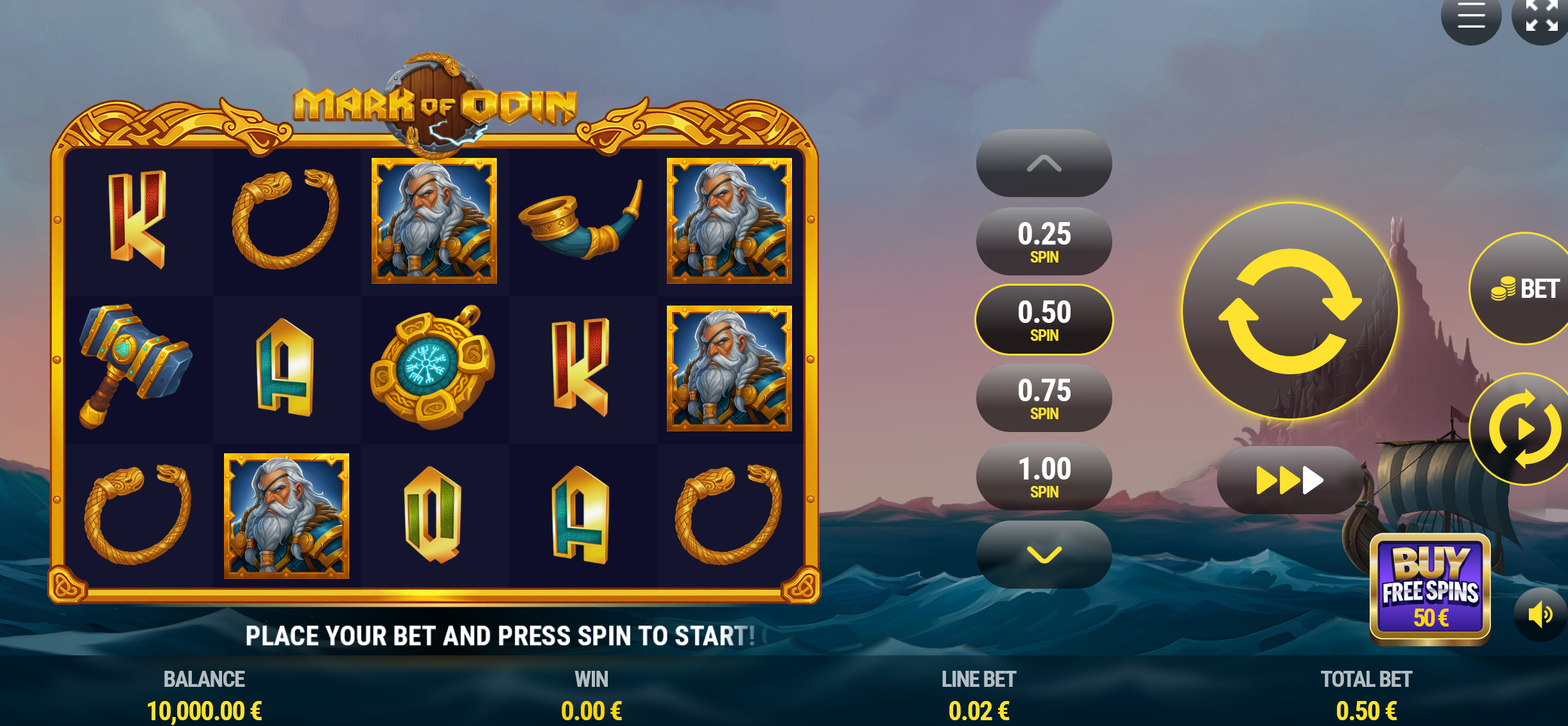 Mark of Odin online video slot gameplay screenshot