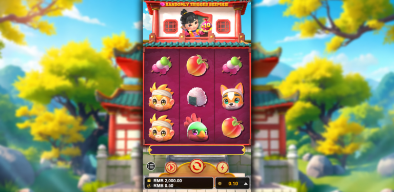 Momotaro Lucky Reels slot gameplay reels screenshot