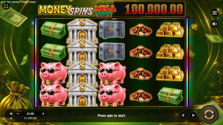 Money Spins full landscape game screen