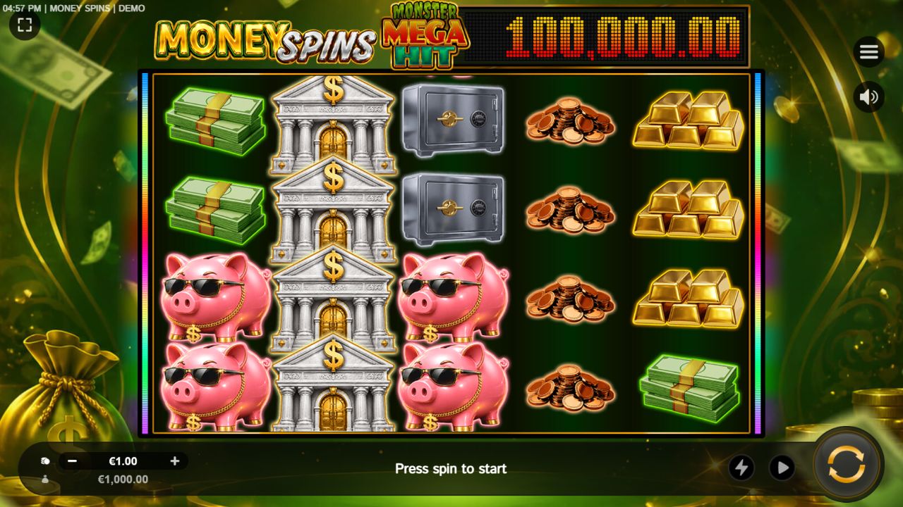 Money Spins full landscape game screen