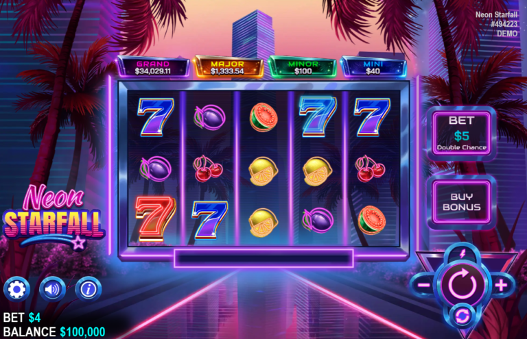 Neon Starfall slot screenshot