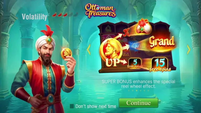 Ottoman Treasures online slot gameplay screenshot showing the bonus feature