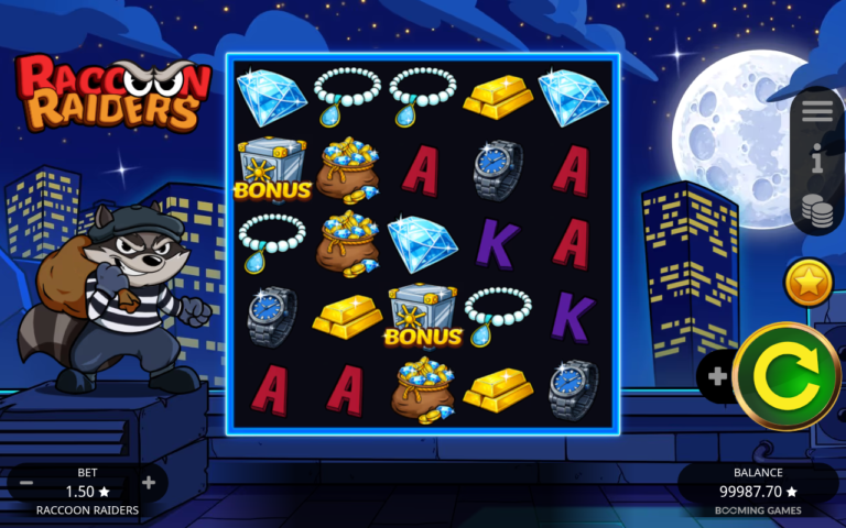 Raccoon Raiders full landscape game screen