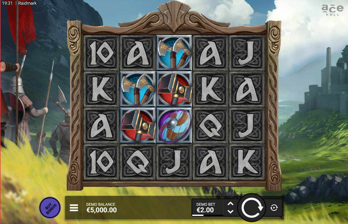 Raidmark online video slot gameplay screenshot