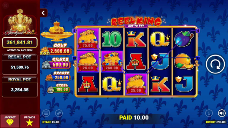 Reel King Hot To Pot Jackpot King full landscape game screen