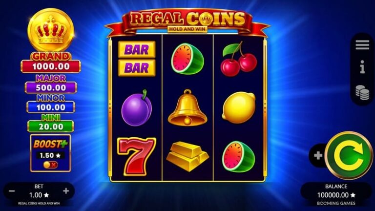Regal Coins Hold and Win full landscape game screen