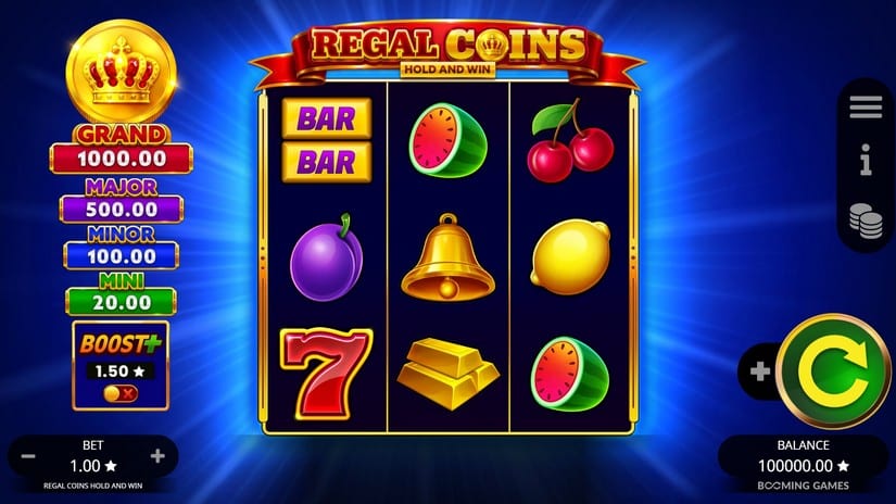Regal Coins Hold and Win full landscape game screen
