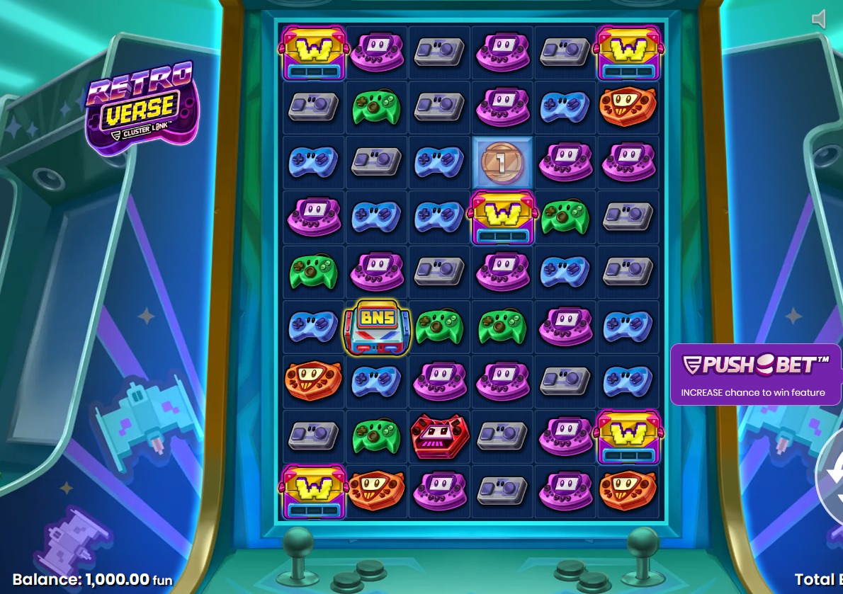 RetroVerse slot gameplay screenshot